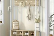Coat Rack with Bench, Shoe Storage &amp; Shelves