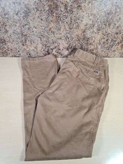 mens BRAX EVANS regular fit trousers chinos jeans stretchy beige denim Size W 40 L regular