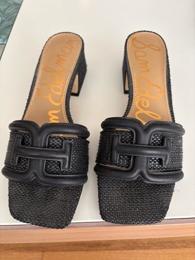 Some Edelman Black Waylon Slider Sandals