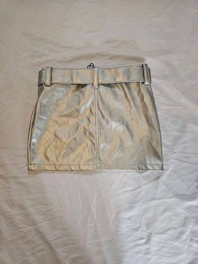 I.Am.Gia Silver Metallic Mini Skirt