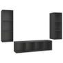 3 Piece TV Cabinet Set Grey Chipboard Image 4