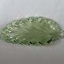 Bagley Green Glass Leaf Shape Serving Plate Image 3