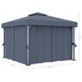 Gazebo with Curtain and String Lights 3x3 m Anthracite Image 9