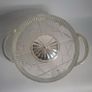 Mid-Century Chrome & Cut Glass Serving Dish Image 2