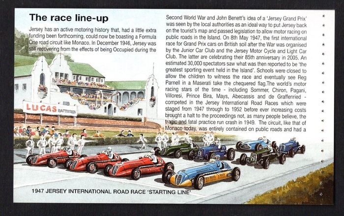 2005 Jersey Motor Festival Classic Cars Commemorative Stamps Booklet Mint Never Hinged (MNH) Photos of panes including