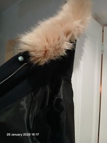 navy wool hooded duffel coat large