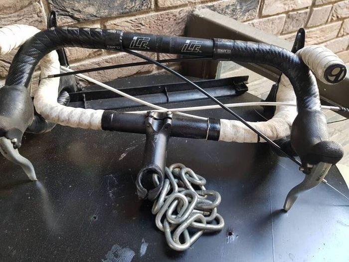racing  handlebars and pedals