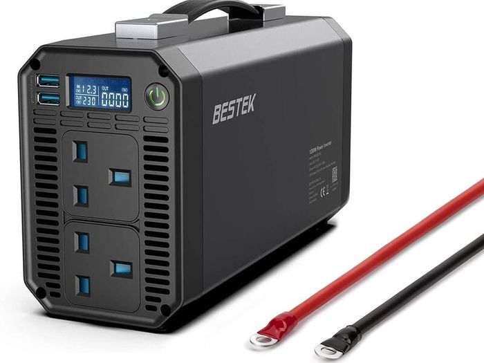 1200W 12V Car Inverter, DC 12V to AC 230V Power Converter with 2 UK Outlets
