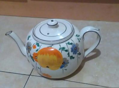 teapot 1940s made in england art deco handpainted