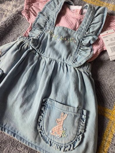 F&F Soft Pinafore with Bodysuit - 3-6m