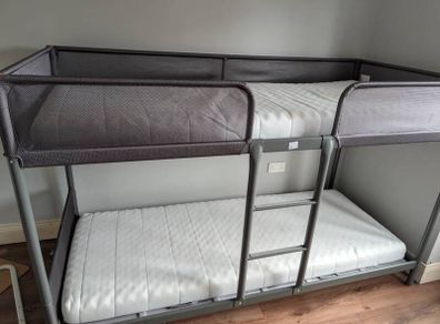 bunk bed with mattresses