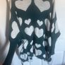 Oversized plus size  emerald green cardi poncho hearts pattern Perfect condition Postage included Image 6