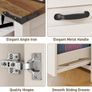 31 Inch Lateral Filing Cabinet with 1 Door & 3 Drawers, Wood Farmhouse Home Office Printer Stand, Rustic White for A4/Letter Suspension Files Image 4
