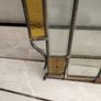 Vintage leaded glass with curved brass screen . Image 7