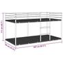 Bunk Bed without Mattress Black 90x200 cm Steel Image 5