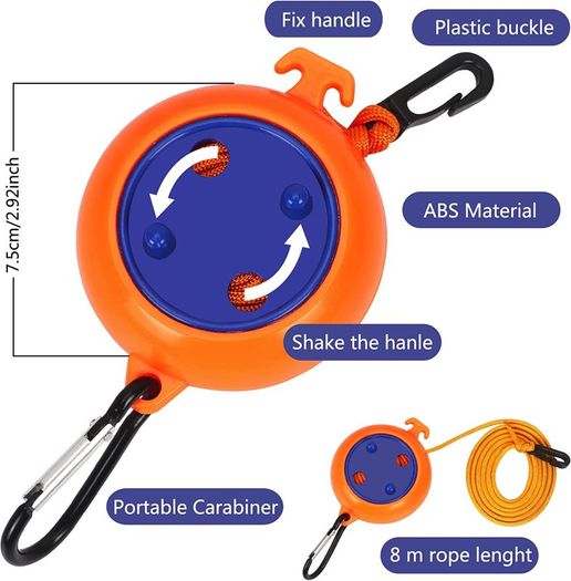 Retractable Camping Clothesline, Adjustable Travel Laundry Rope, Heavy Duty Washing Line with 20 Clothespins & 10 Stoppers for Indoor/Outdoor, Camping, Travel, Courtyard, Hotel, 26ft