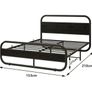 King Size Bed Frame Metal Platform Bed Frame with Wood Headboard Image 8