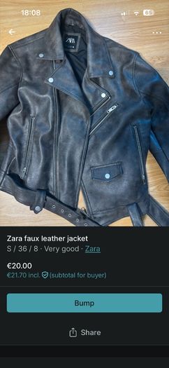 faux leather jacket - zara