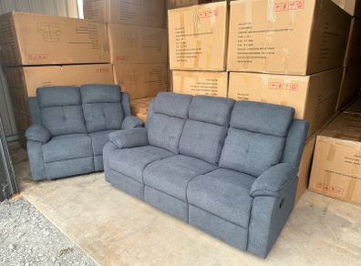 Slate grey Reclining Sofas suite sets 3+2 or 3+1+1