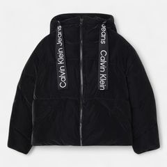 Calvin Klein Black Oversized S Hooded Drawcord Puffer Jacket Size S / Relaxed fit