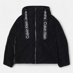 Calvin Klein Black Oversized S Hooded Drawcord Puffer Jacket Size S / Relaxed fit