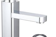 FREE POSTAGE Basin Tap Washroom Hot and Cold Mixer Tap Single Lever Bathroom Sink Faucet with 80CM UK Standard Hoses, Chrome