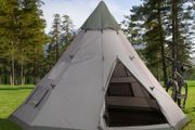 6-Person Outdoor Metal Frame Camping Tent w/ Carrier Bag Grey