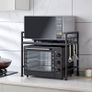 Expandable Microwave Rack Shelf, 2 Tier Oven Rack Stand Holder Kitchen Corner Shelf Desktop Printer Shelf Rack, Bakers Rack, Air Fryer shelf Stand,Storage Solution Organiser (Black) Image 7
