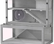 wooden hamster cage with hut,wheel,ramp,