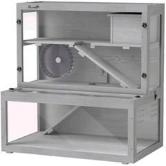 wooden hamster cage with hut,wheel,ramp,
