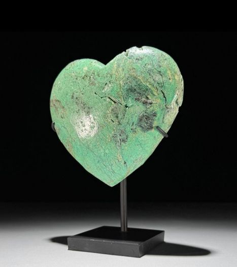 Natural Green Smithsonite Heart Shaped Stone - Mineral