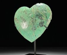 Natural Green Smithsonite Heart Shaped Stone - Mineral