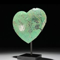 Natural Green Smithsonite Heart Shaped Stone - Mineral