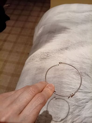 Silver tone adjustable bracelet with charms