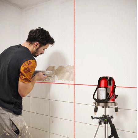 5 Line 6 Points Red Laser Level Self-leveling Higher Visibility Precise Horizontal&Vertical Adjustment