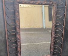 Stunning Large Vintage Style Wrought Iron Wall or Garden Mirror Heavy Duty
