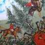 vintage horse hunting table cloth 60's Image 4