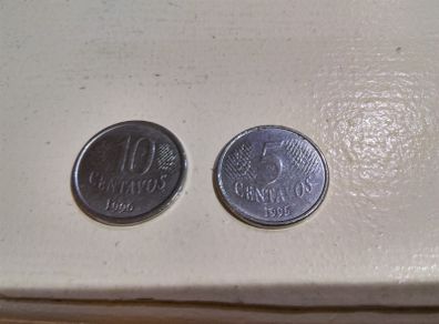 Brazil 5 Centavos + 10 Centavos Coins