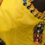 Yellow Egyptian sequinned embellished maxi kaftan Image 6