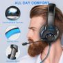 MULTIPLE COLOURS AVAILABLE Gaming Headset for PS4, Xbox One Headset with Mic Surround Stereo Gaming Headphones with LED Light, Compatible with Nintendo Switch PS5 Xbox Series X/S PC (USB Extension Cable Included), Blue Image 6