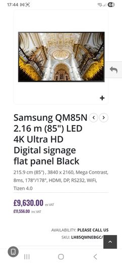 Samsung QM85N 85" Led 4k Uhd Tv