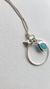 Pilgrim Turquoise Stone Pendant Necklace