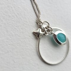 Pilgrim Turquoise Stone Pendant Necklace
