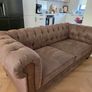 Vintage Chesterfield 2 Seater Sofa Brown Suede Effect  Excellent Quality Image 4