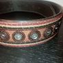 Vintage beaded+button leather belt waist 34 Image 2
