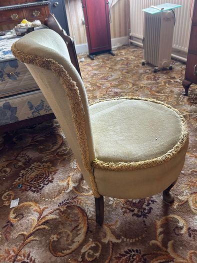 Mid century gold colour boudoir or cocktail chair