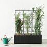 Wicker Trellis Rectangular Planter with Inner Plastic Liner, Three Buckets, 96.5 cm, Black Image 2