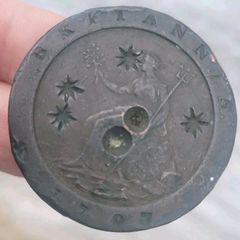 Cartwheel Twopence Coin 56.7g Great Britain 2D 1797 George III Countermarked