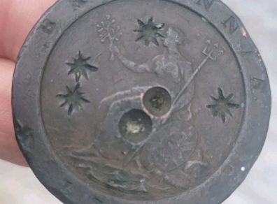 Cartwheel Twopence Coin 56.7g Great Britain 2D 1797 George III Countermarked