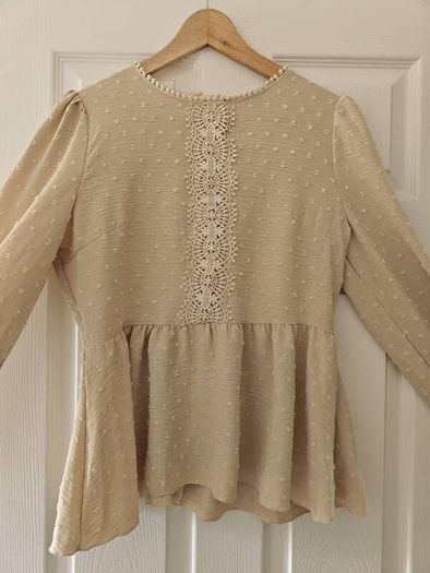 Beige blouse casual long sleeve, blouse,  summer , light material